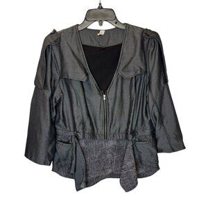 LULULEMON Tranquility Jacket Denim Colored Adjustable Length Jacket Sz 10